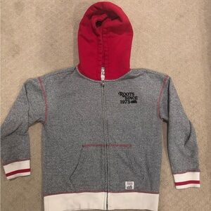 Roots Red and Gray Kids Hoodie